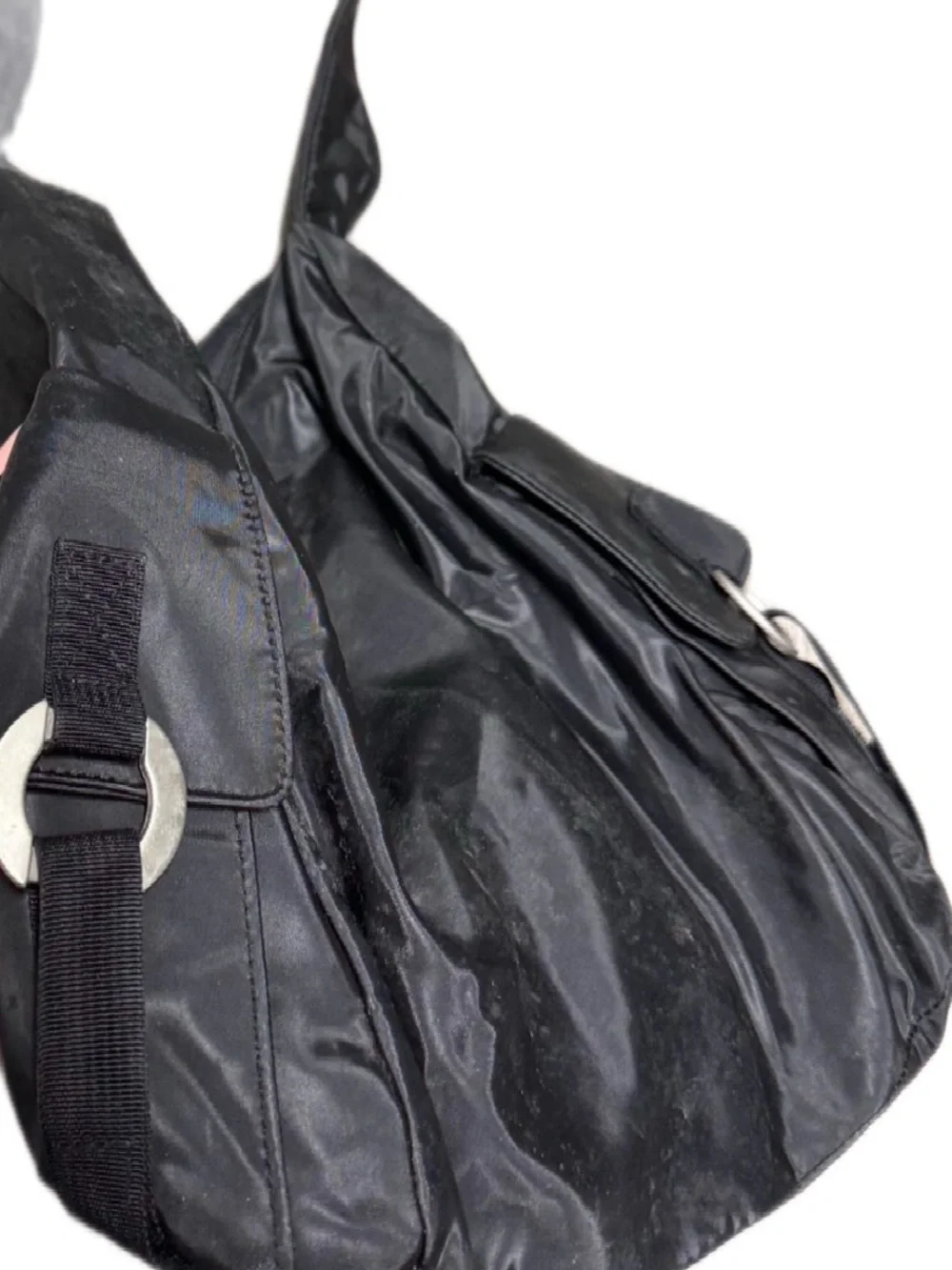 St. John's Bay Black Nylon Shoulder Satchel